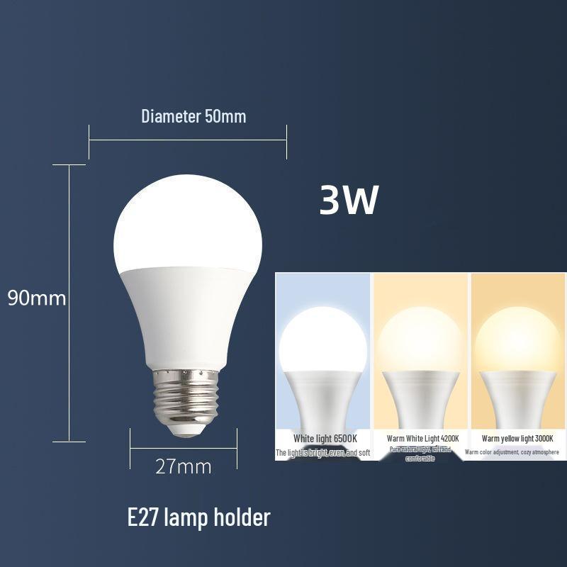 

Светодиодная лампа-пузырь E27: Энергосберегающий подвесной светильник с теплым желтым светом, трехцветным диммированием, лампой A60 White light, standard, no packaging