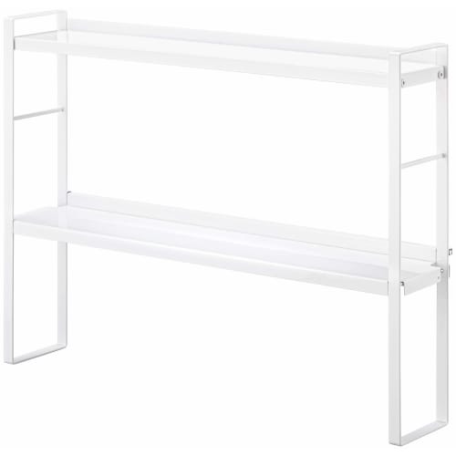 Tower 2-Tier Kitchen Rack for Behind the Stove, Yamazaki Industries, White, Stylish Kitchen Rack, Slim Storage Shelf for Around the Stove, Spice Rack,