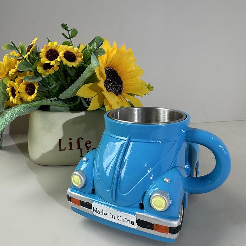 Creative Funny Beetle Shaped Coffee Mug Unique Handmade Beetle-Shaped Coffee Cup Novelty Car-Shaped Tea Cup