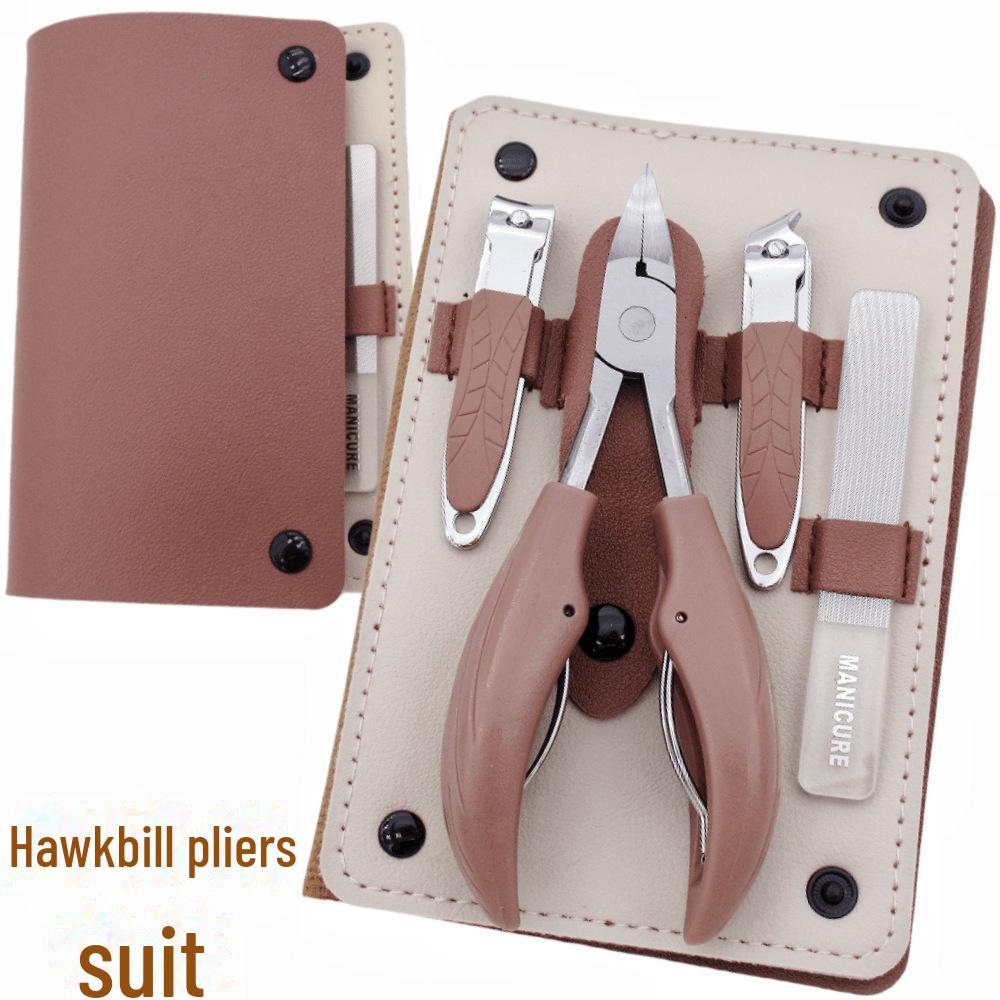 16-Piece Wallet-Style Manicure and Pedicure Set with Hawkbill Pliers, Nano File, and Ear Pick