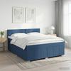 Box Spring Bed with Mattress and Headboard Blue 140 x 200 cm Fabric
