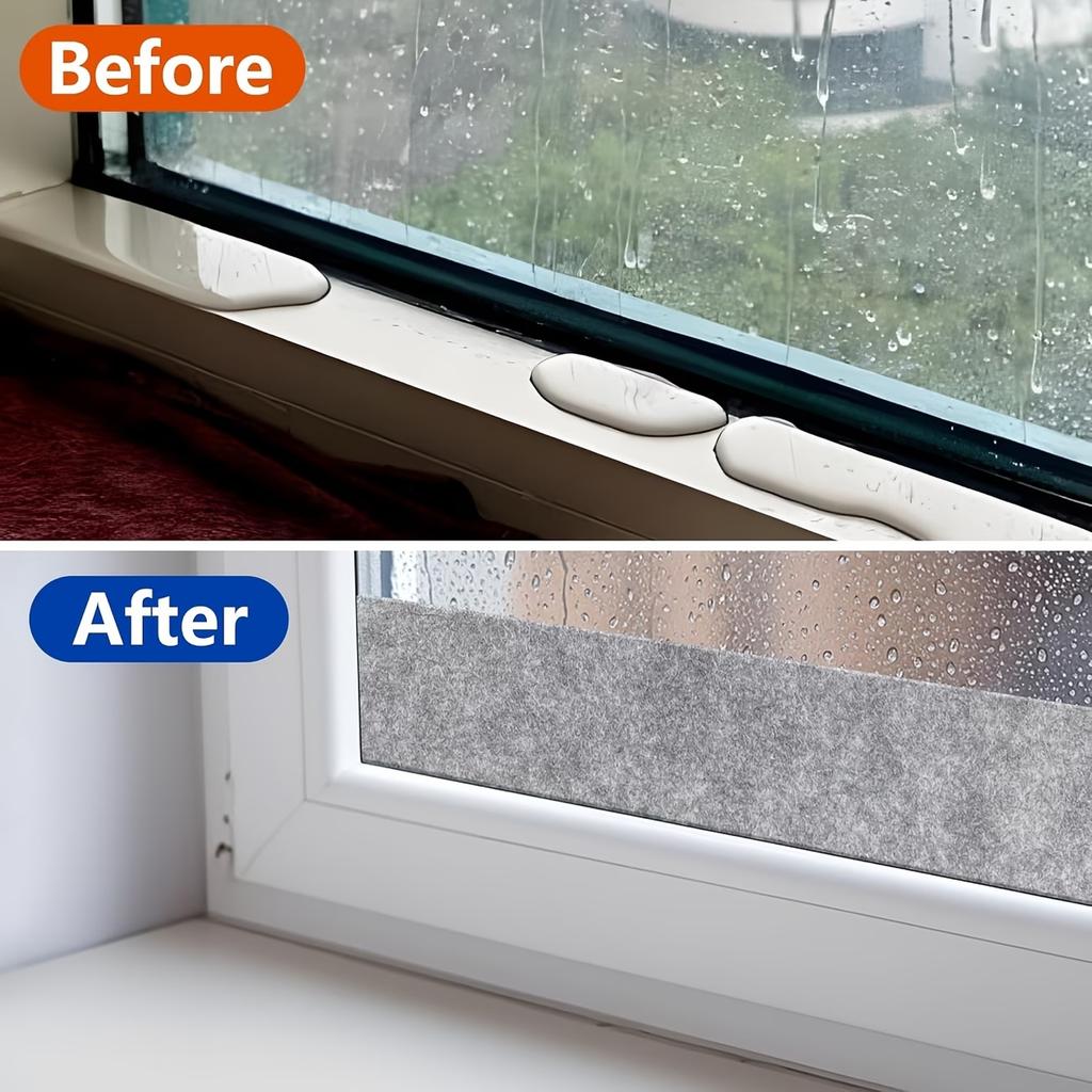 1pc Thickened Felt Water Absorbing Sticker Self Adhesive Window Glass Anti Condensation Water Absorption Winter Window