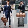 Convertible Men's Leather Travel Suit Bag - In-Stock Leather Garment Bag for Clothes and Luggage