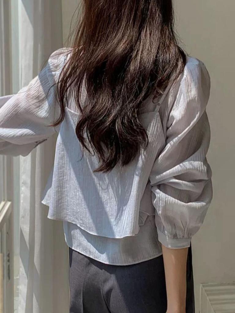 Soft Layered Bustier Blouse 3COLOR