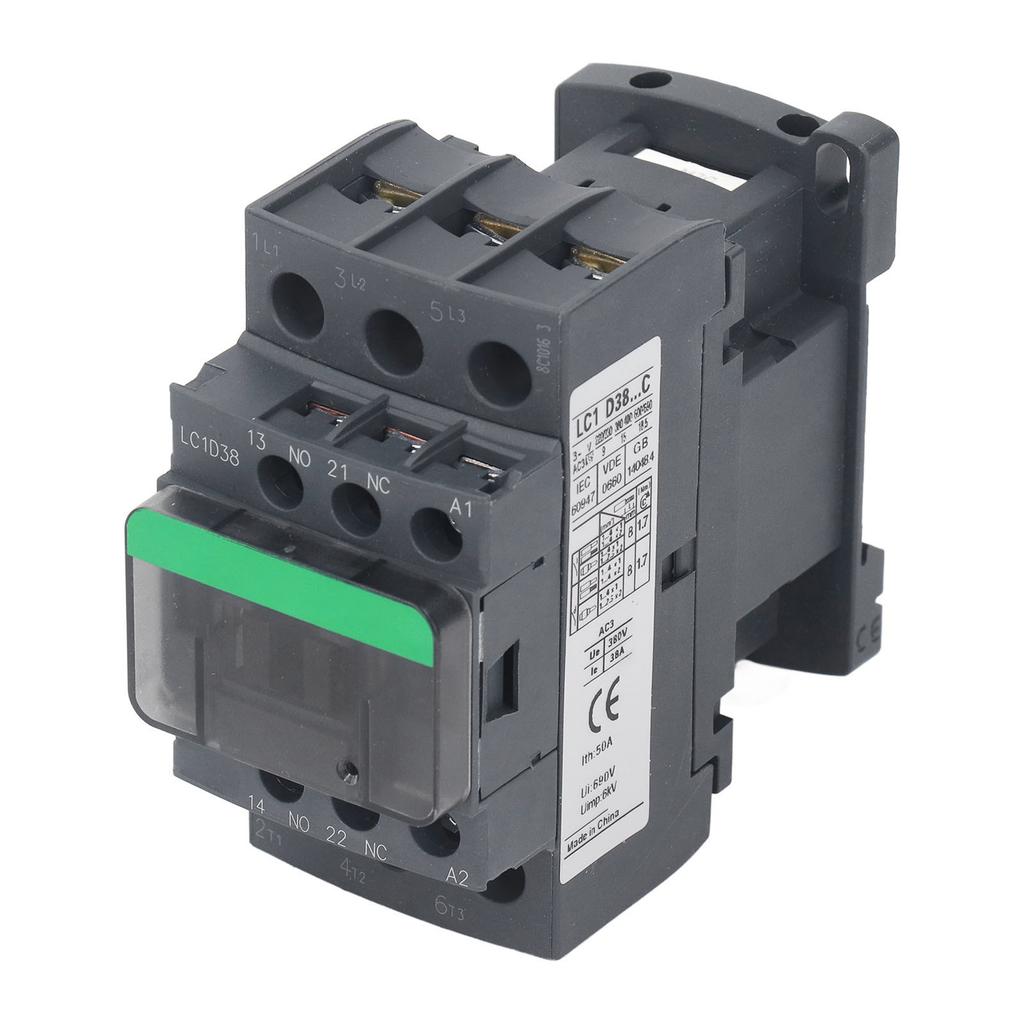 AC Contactor 38A 1 NO 1 NC Strong Conductivity High Voltage Electric Contactor for Industrial Control 380V AC220V Coil