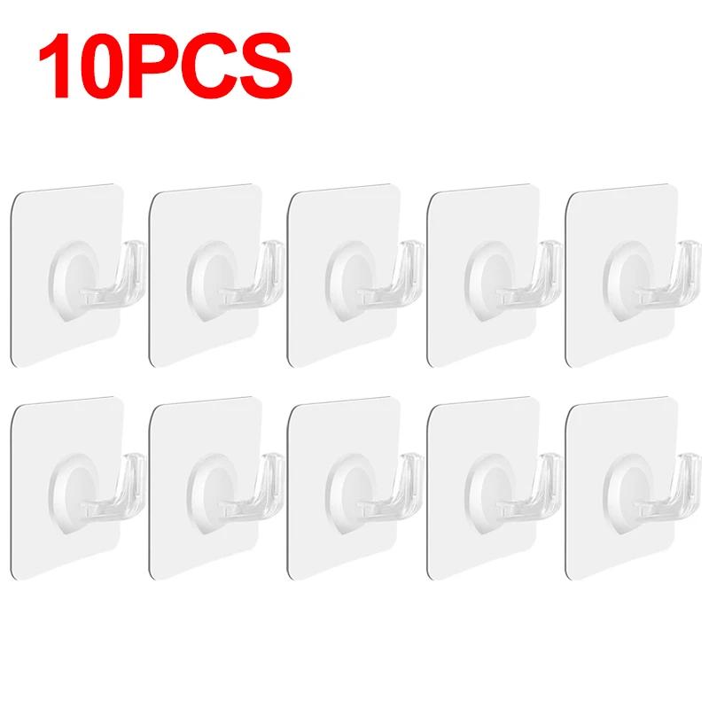 

30/5 шт. настенных крючков, прозрачные самоклеящиеся дверные настенные вешалки, крючки, стойка для тяжелых грузов, кухонный органайзер для ванной комнаты