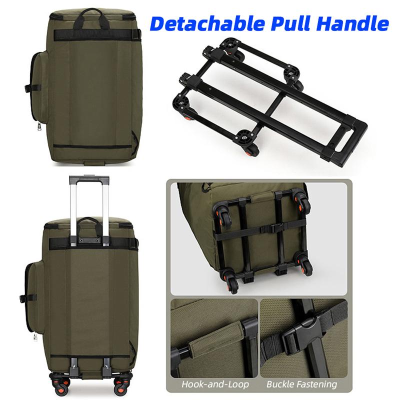 Large-capacity Detachable Trolley Case, Packing Equipment, Folding Luggage Bag, Travel Bag, Lightweight Wheel Bag, Cross-border Large Backpack