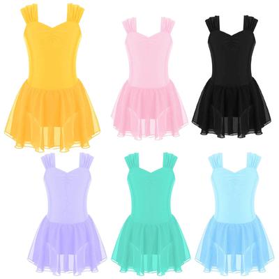 Crianças Meninas Ballet Tutu Princesa Vestido Lírico Dança Trajes Ginástica Collant Moderno Lírico Salão Dança Roupas Fantasia Patinação