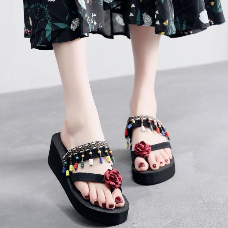 

Fashion Platform Flower Women s Slippers and Ladies Sandals Flip Flops Shoes 2025 Trend Shoe New Style Luxury 39 Outside on Beach Slides 40