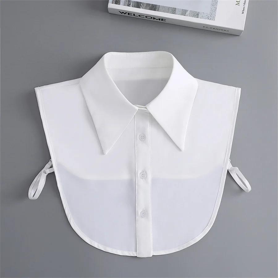 Fashion  Front Tie White Fake Collar for Women Stand Detachable Collar Fake Girls Vintage Lace Ladies False Blouse Collar