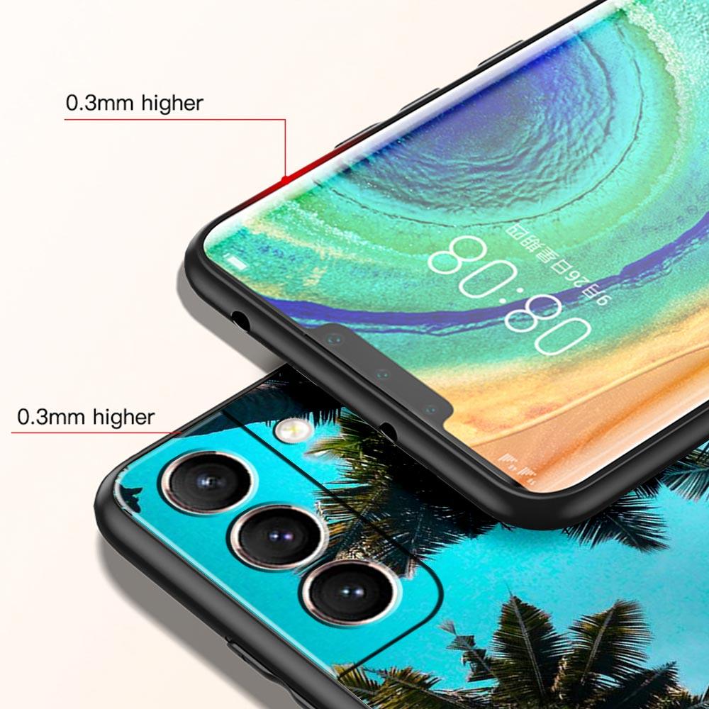 Summer Beach Palm Tree Phone Case For Samsung Galaxy S24 S23 S22 Ultra S20 S21 FE 5G S10 S9 Plus S10E S8 S7 Soft Silicone Cover