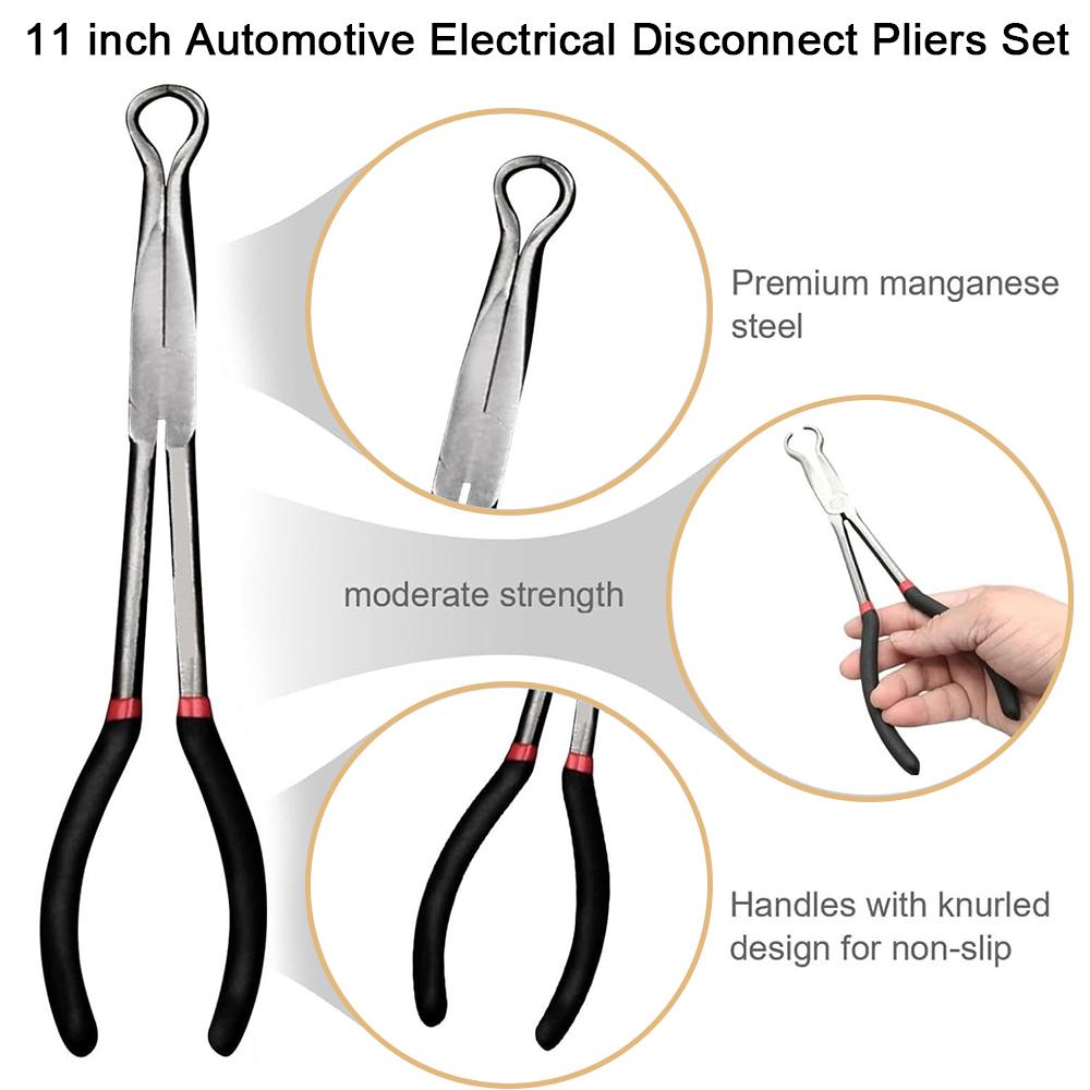 Car Electrical Disconnect Pliers Set Long Fuel Line Caliper Oil Hose Cooling Clip Auto Plug Connector Separate Wire Removal Tool