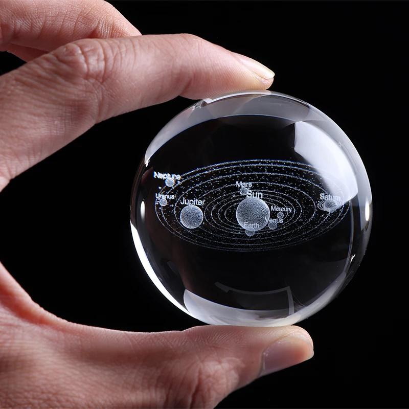 3D Miniature Planets Model Sphere Crystal Ball 6cm Laser Engraved Solar System Ball Home Decoration Accessories Decoracion Hogar