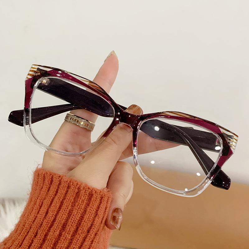 Luxury Cat Eye Computer Eyeglasses Women Brand Designer Gradient Color Reading Glasses Anti Blue Light Fashion Presbyopia Glasse