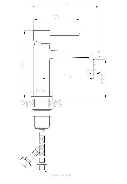 Invena GLAMOUR chrome washbasin tap BU-02-001 with free household vinegar gel