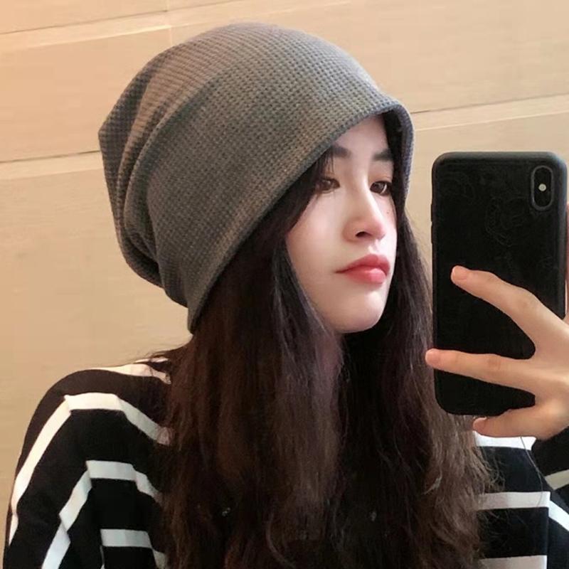 Einfarbige Baggy Mütze für Damen Herbst Winter Warm halten Gestrickte Mütze Hip Hop Punk Pullover Mütze Mütze