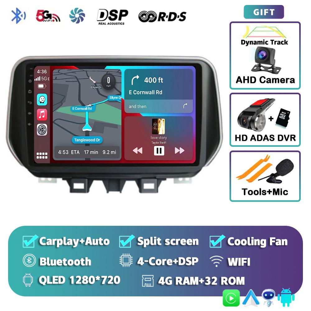 Android 14 Carplay Auto 4G+WIFI Car Radio For Hyundai Tucson IX35 2018 2019 2020 Multimedia Video Player Navigation GPS Stereo