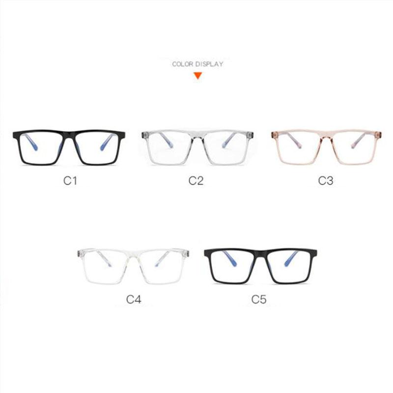 Übergroße quadratische Myopie-Brille Anti-Blaulicht Großer Rahmen Korrektionsbrille für Kurzsichtige 0 -0.5 -0.75 bis -6.0