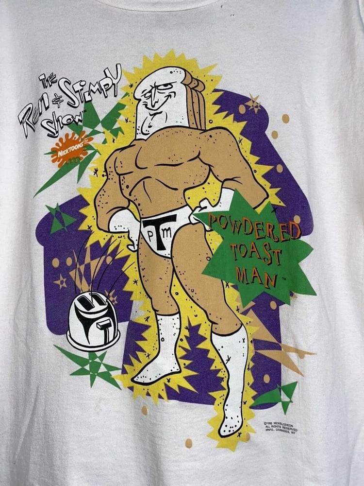 Powdered Toast Man Ren & Stimpy T-shirt White Unisex All Size S to 4XL FR1066 Unisex T-Shirt XXXXL