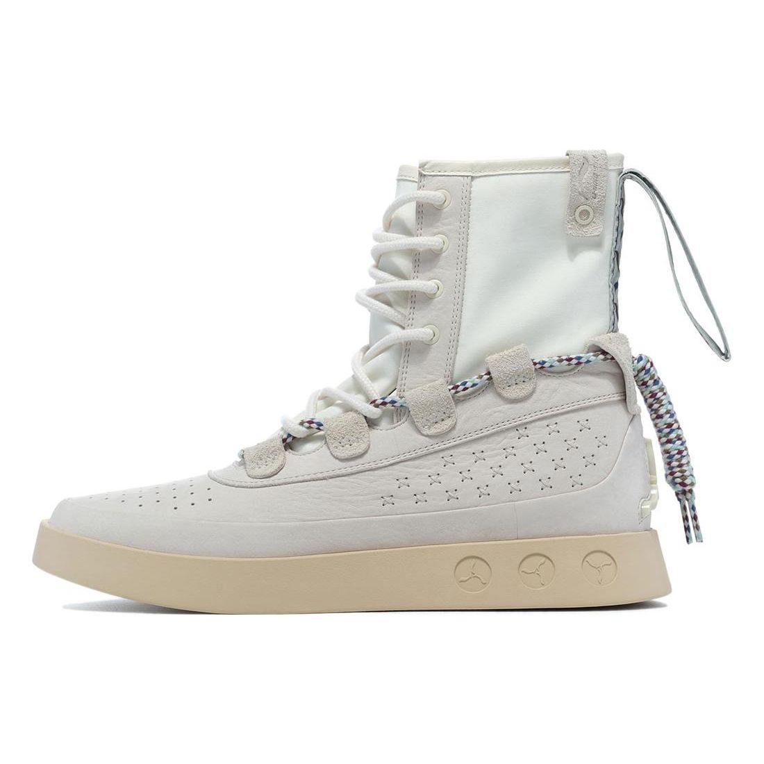 Li-Ning 1990 Leisure Series Comfortable Versatile Durable High-Top Skate Shoes Men sneaker White ALFS197-1 43