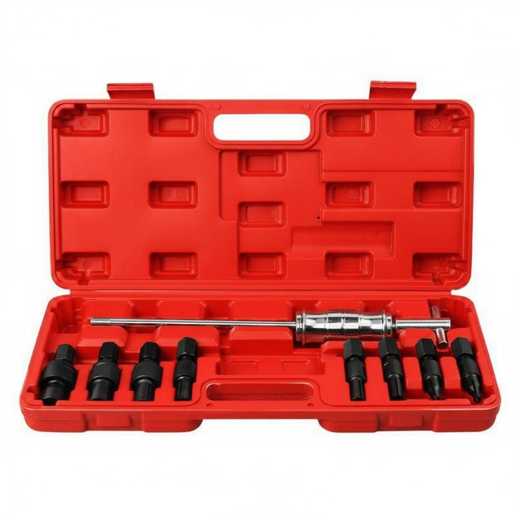 9 Pieces Slide Hammer Bearing Extractor Blow-Molded Case for Auto Repair Workers