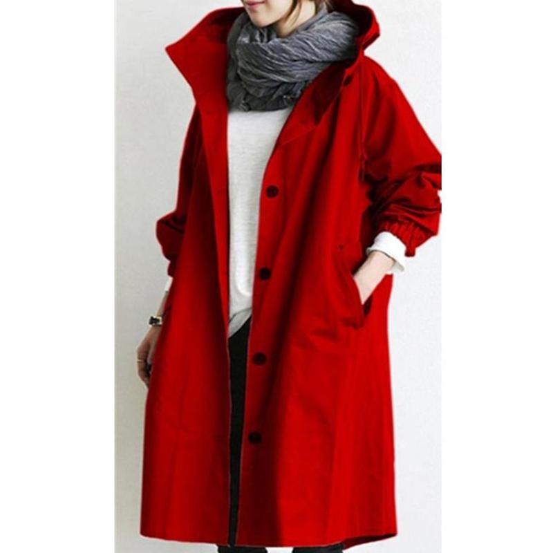Modne damskie kurtki jesienne Outdoor wodoodporne swobodne luźne z kapturem wiatroszczelne kurtki wspinaczkowe w jednolitym kolorze płaszcze