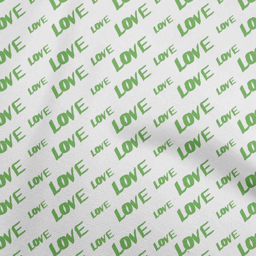 oneOone Cotton Poplin Fuschia Pink Fabric Writing Love Dress Material Fabric Print Fabric By The Yard 42 Inch