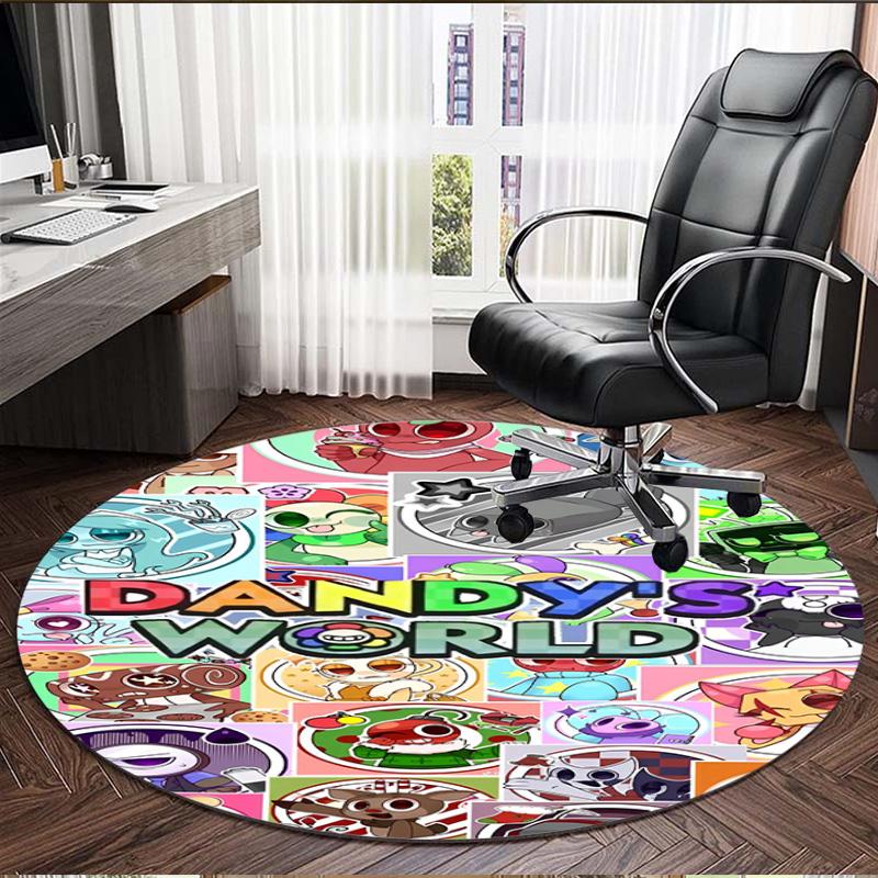 Dandy's World Print Round Rug, Washable Floor Carpet, For Entryway Dorm Laundry Room Office Study, Home Decor Birthday Christmas Gift
