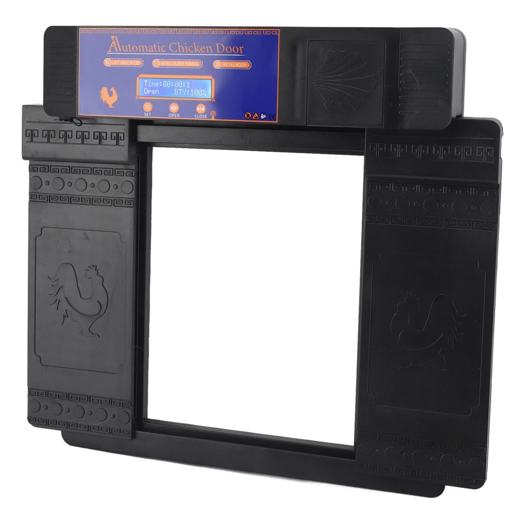 Automatic Chicken Door with Timer Solar Battery Powered LED Display Double Doors Electric Chicken