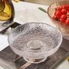 Japanese Style Hammered Glass Pedestal Fruit & Snack Plate