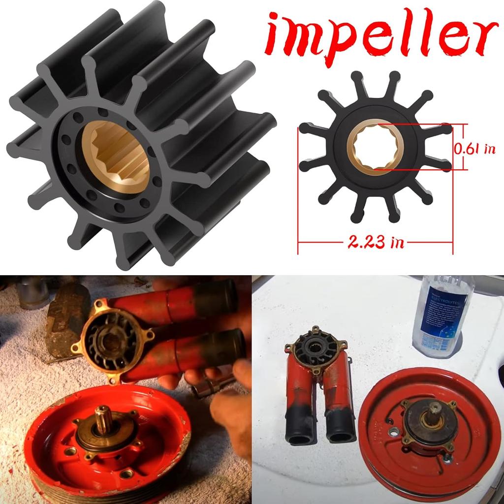 Raw Water Pump Repair Rebuild Kit Fit for 1999-2005 Volvo Penta Gas Sterndrive Replaces Johnson 09-5000