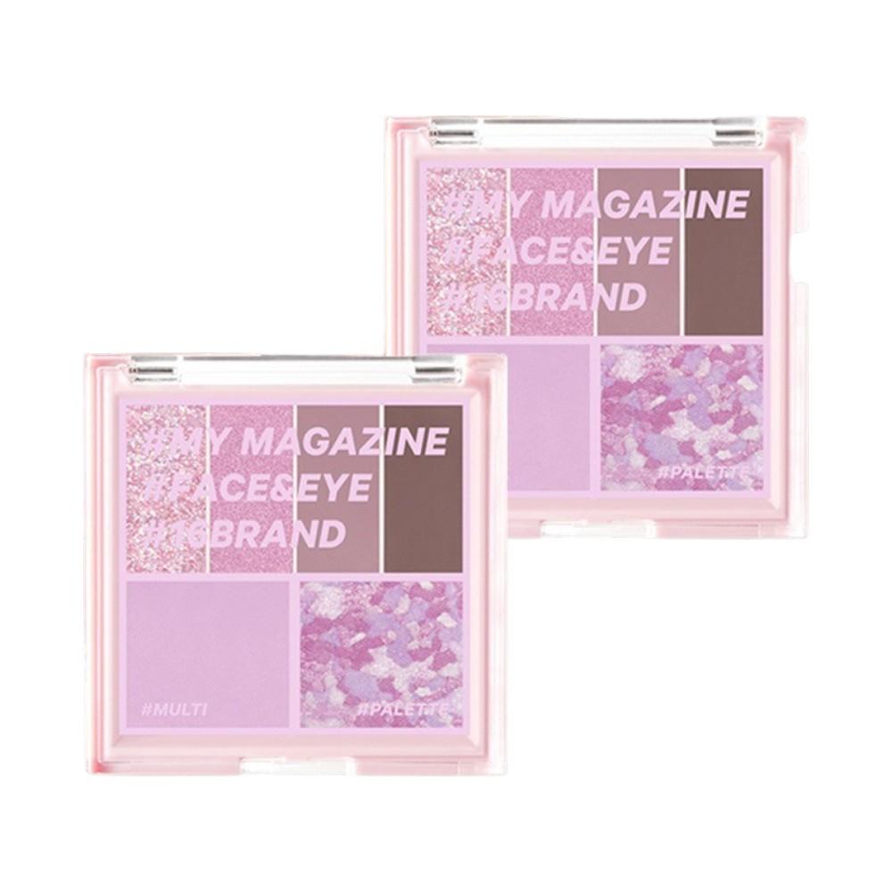 16BRAND My Magazine Multi-Use Makeup Palette 7.1g Vol. 07 Lilac Nostalgia Mood (Pack of 2)