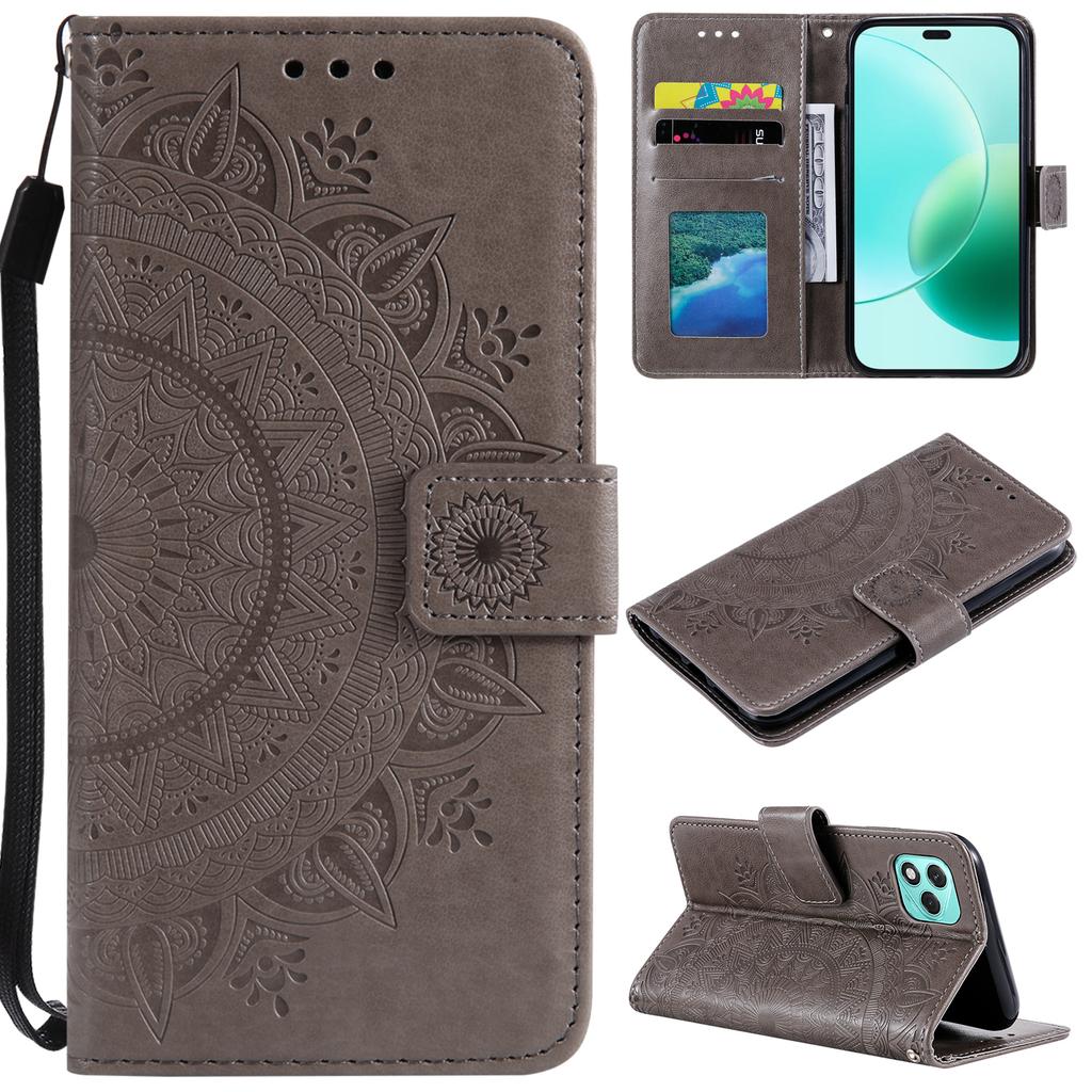 For Honor 400 Lite Stand Case Imprinted Totem PU Leather Wallet Phone Cover
