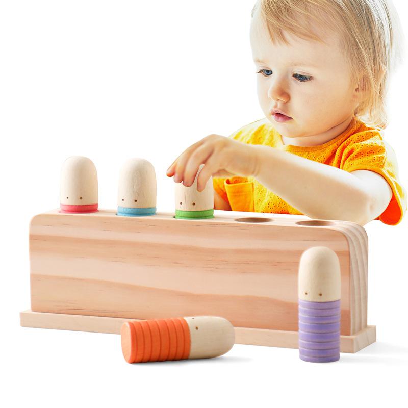 Creative Wooden Bounce Blocks: Interactive Early Education Toy for Kids