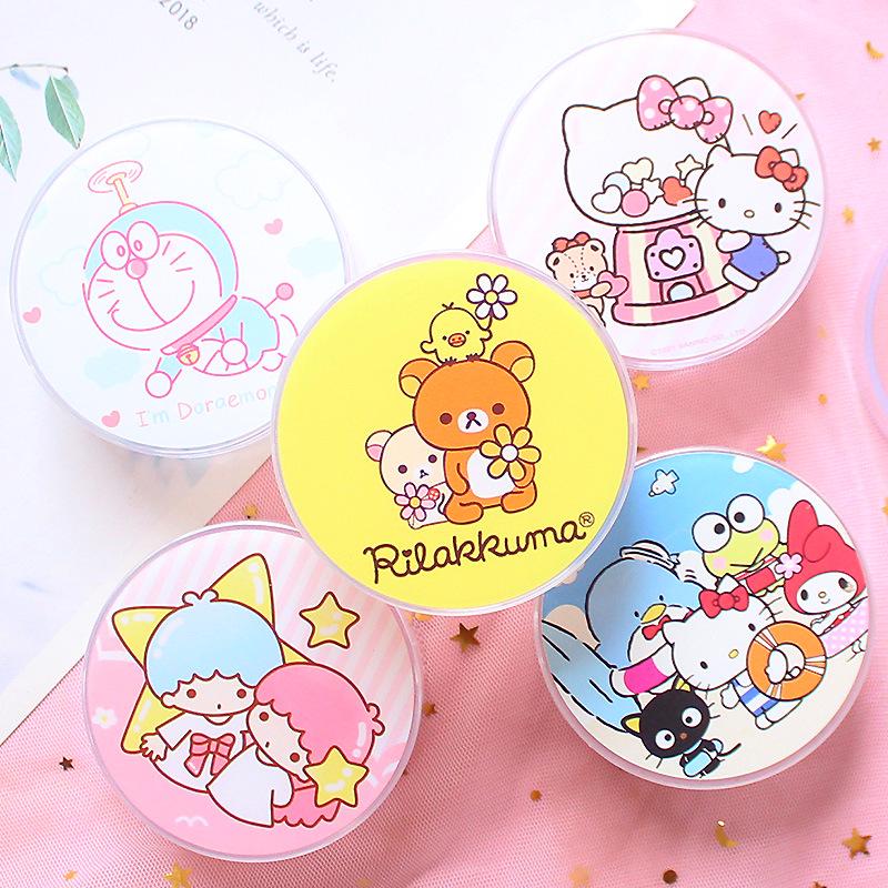 Transparent Cartoon Storage Box: Cute Round Organizer for Snacks, Candy, Gifts, or Cosmetics.