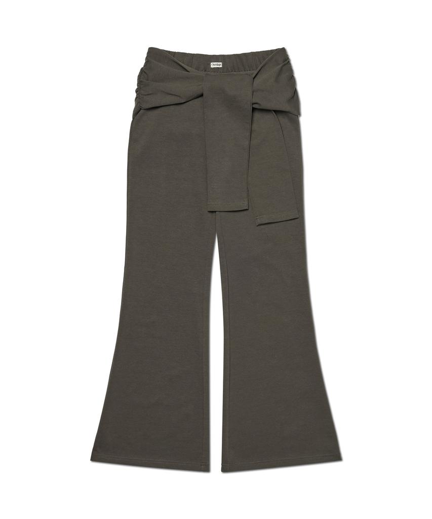 AWOSWEIB Tied Boots Cut Pants - Charcoal