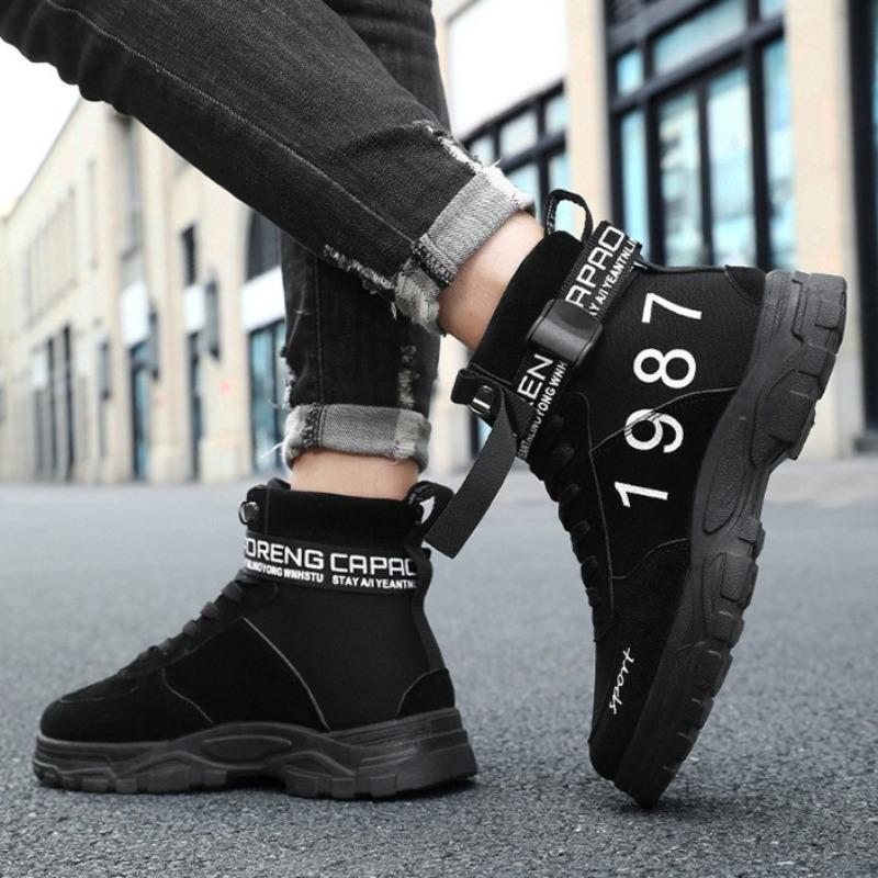 Fashion Men's Boots 2025New Breathable Canvas High Top Boots Outdoor Non Slip Men Hiking Boots Lace Up High Top Sneakers Male Ankle Boot