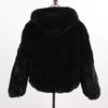 New Women 100% Natural Rex Rabbit Fur Hooded Coats Winter Russian Lady Warm Real Rex Rabbit Fur Jackets Hot Genuine Fur Overcoat