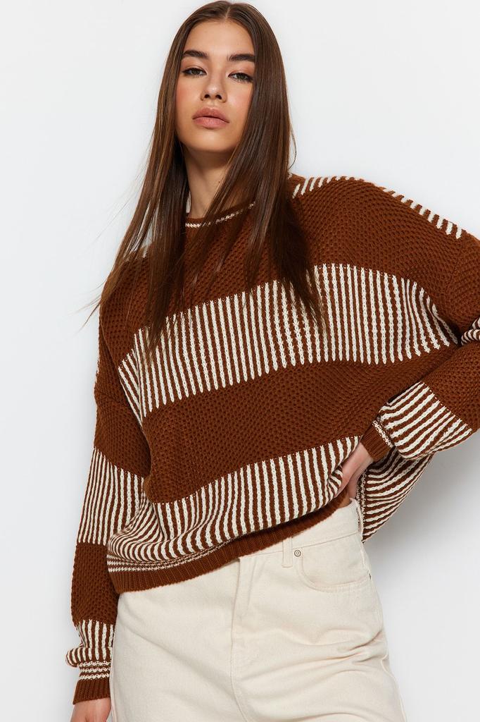 Pulover de dama stil eleganta Stone Color Block Tricoturi Pulover