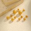 Minimalist Matte Round Bead Stud Earrings for Women,Gold Color Stainless Steel Earrings,Fashion Jewelry Gifts