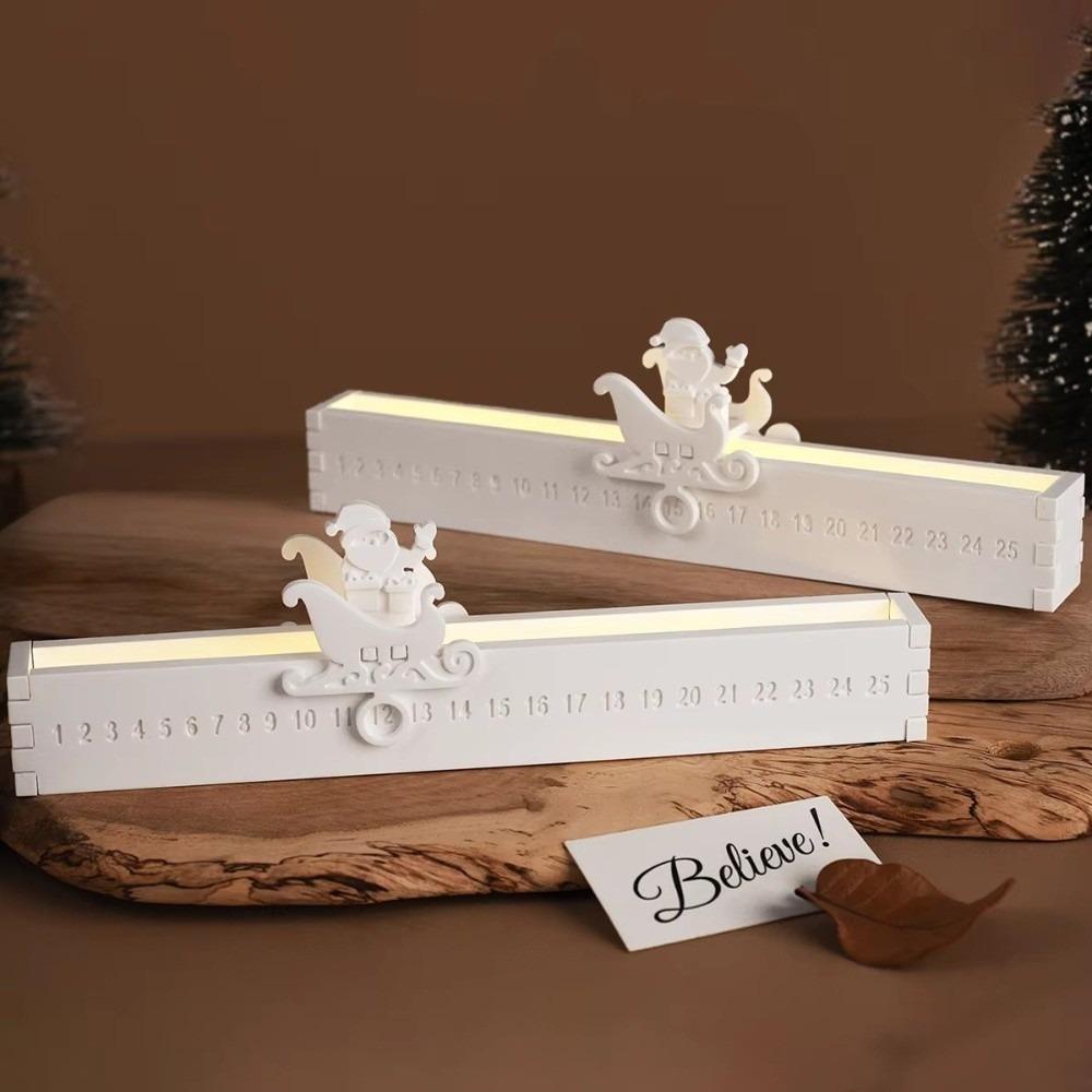 Rectangle Silicone Christmas Countdown Silicone Mold Light Silhouette Digital Number Santa Claus Silhouette Mold Cement Mold