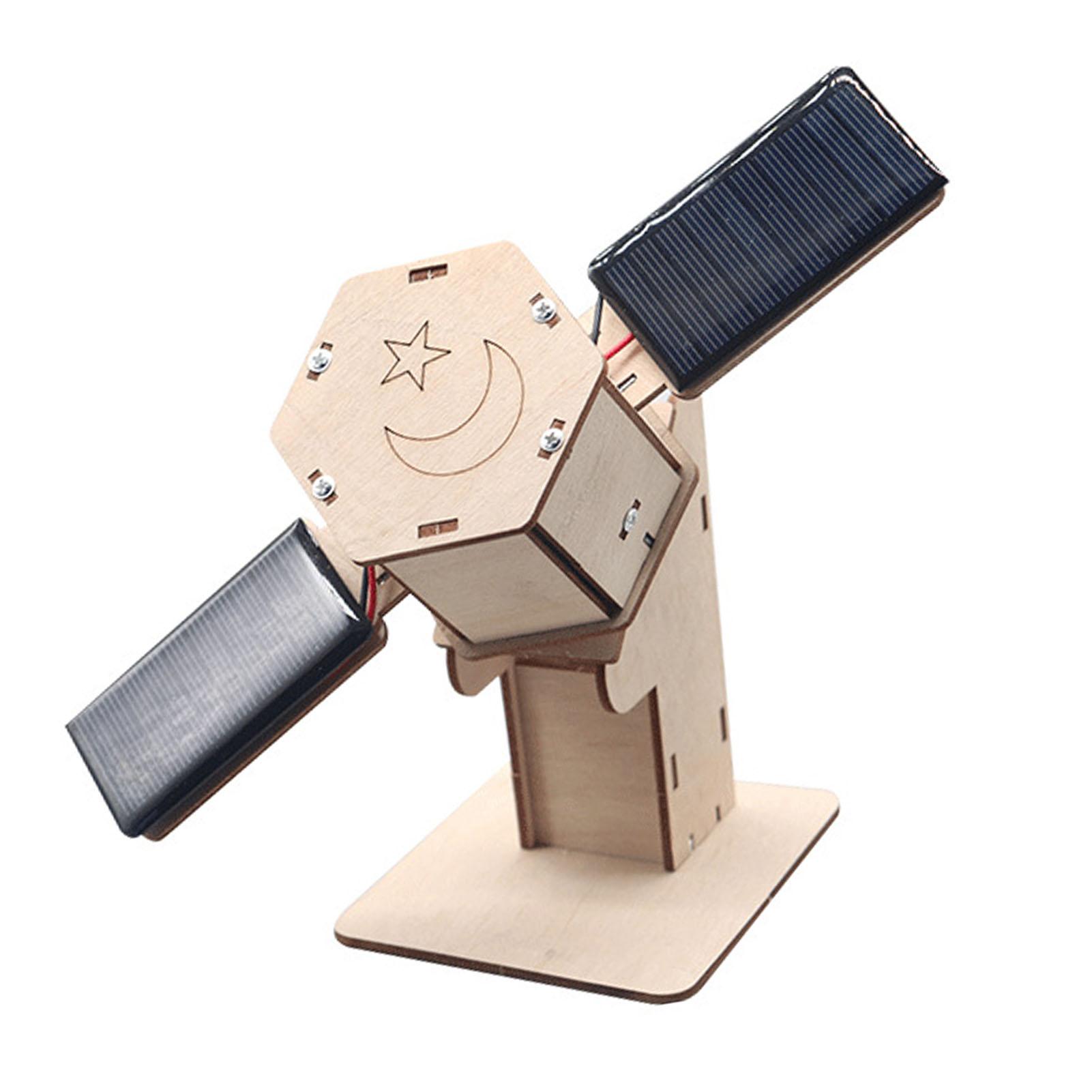 

Kids 3D Wooden Puzzles Solar Power STEM Toy DIY Space Satellite Model Craft Educational Science Building Kit