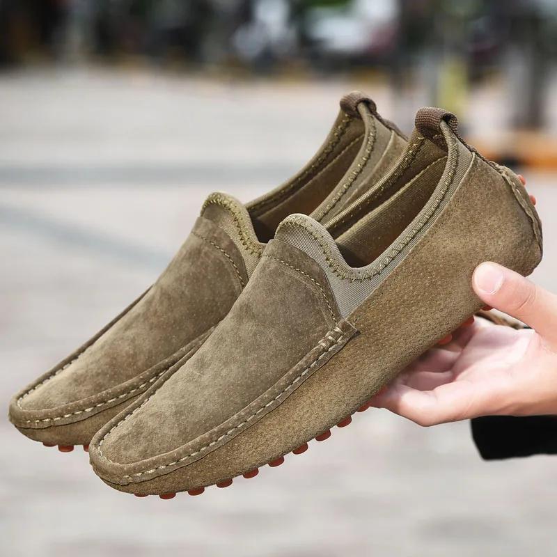 Men's Le Fu Shoes Luxury 2025 New Suede Casual Boat Shoes Driving Shoe Soft Leather Shoe Zapatos Brand Promotion Flat Shoes