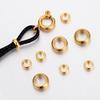 50pcs/lot Stainless Steel Gold Plated Connector Clasp Crimp End Beads For Bracelet Necklace Chains DIY Jewelry Making Supplies