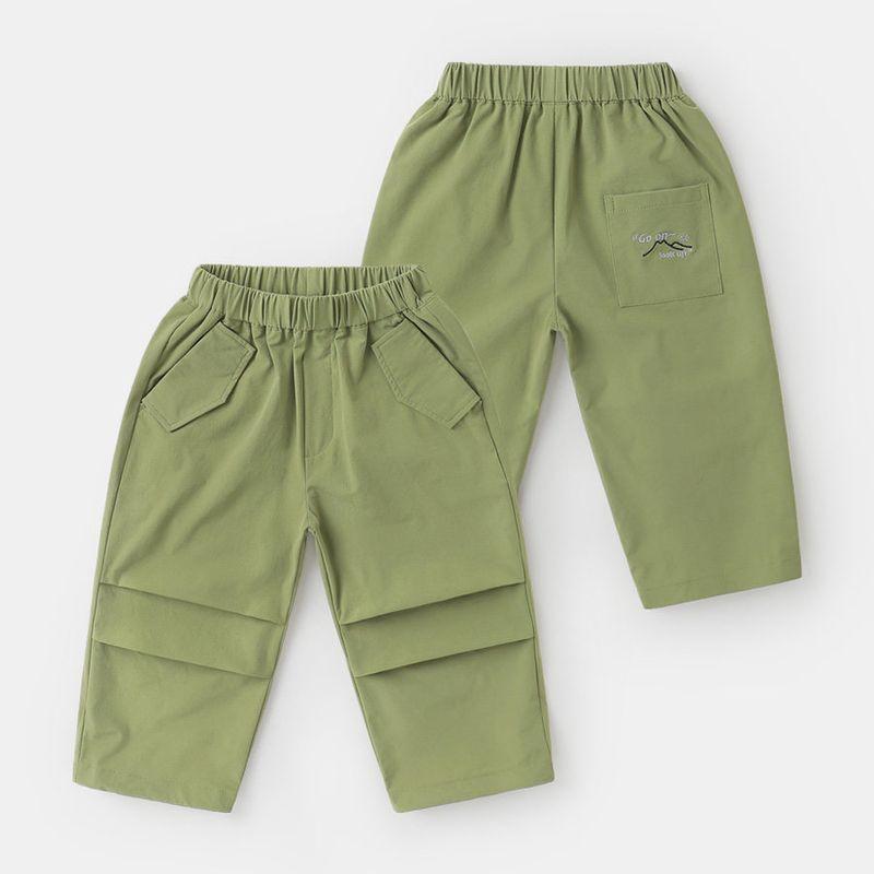 Boys  Casual Outdoor Cargo Pants 25 Spring New Style Toddler Spring Children s Clothing Spring Casual Long Pants Army Green 90cm