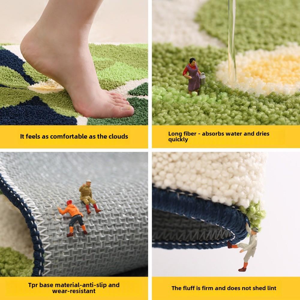 Dopamin Mori Moos Beflockung Badezimmer Rutschfeste Fußmatte Wasserabsorbierende Türbodenmatte