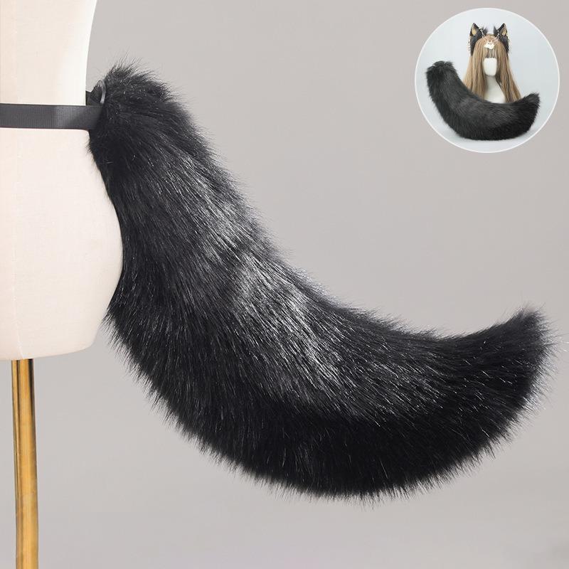Exotic Wind Simulation Beast Ears Wolf Ears Headband Cos Miao Xinjiang Girl Tassel Ancient Wind Wolf Ears Wolf Tail Set