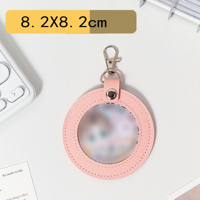 Round Badge Protective Case with Transparent Window Waterproof Hangable Portable Display Bag for Fan Supplies Gift Multi-color