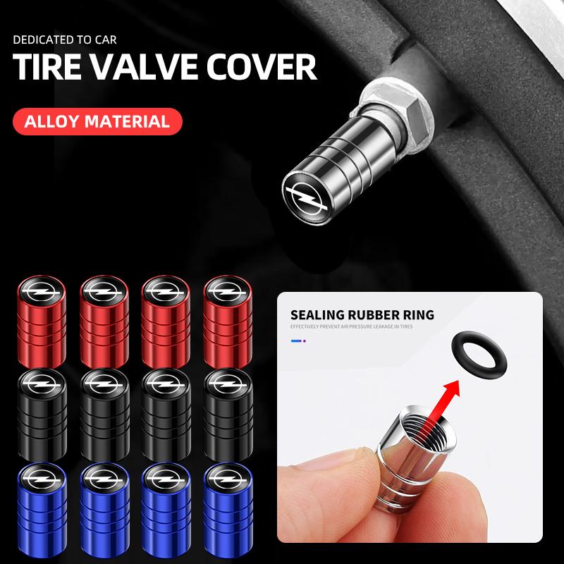 jvzp1 4Pcs Car Logo Wheel Tire Valve Stem Caps Cover For Opel insignia Astra H G J Antara vectra Vivaro corsa c d zafira b Car Styling