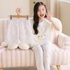 2026 Cotton Pajama Set Girls Short Sleeve Thin Sleepwear Sweet Cartoon Print Kids Home Outfit